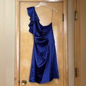Liliana Sapphire One-Shoulder Dress